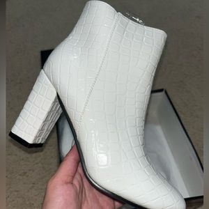 White ankle boots
